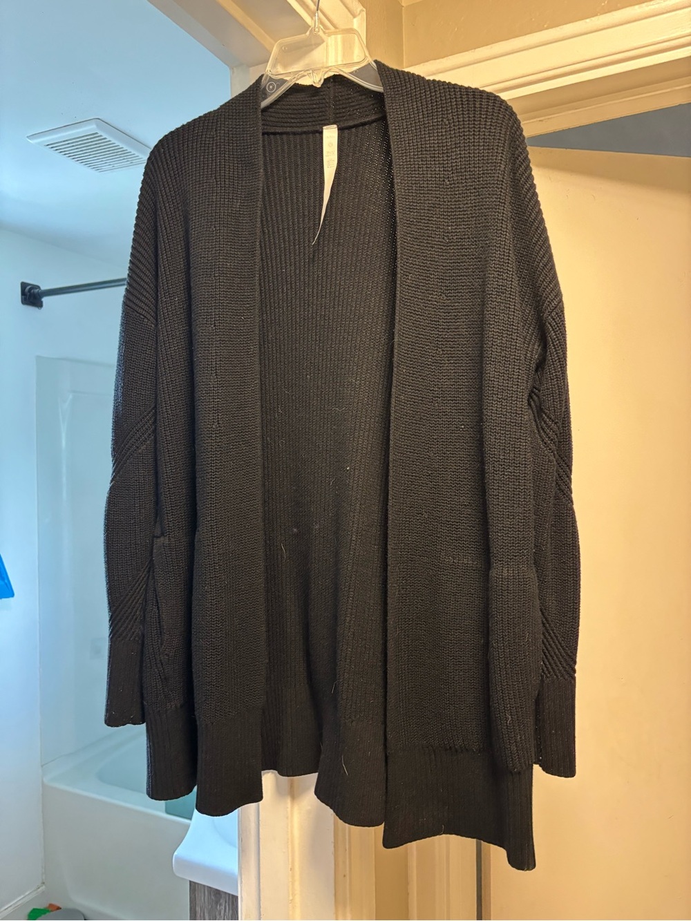 lululemon athletica Black Open-Front Knit Cardigan